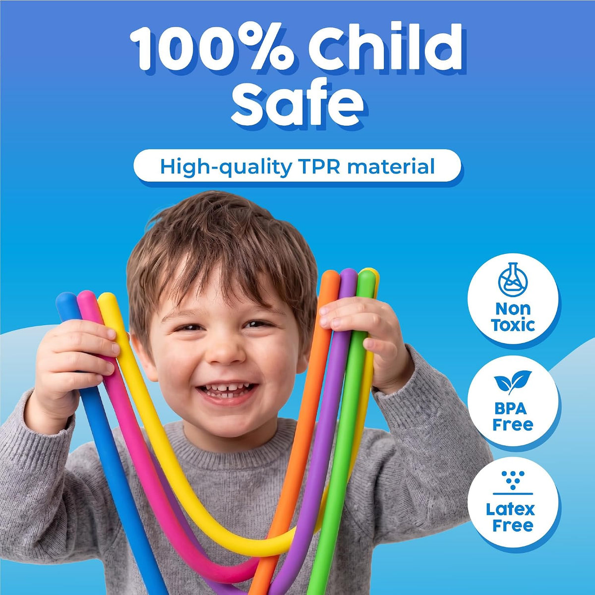 Sensory Toys Stretchy Strings - Vibrant & Stretchy Fidget Toys for Kids 3+ - Hours of Fun for Kids - Non-Mouthable Toy 3+ - Glow 6 Pack