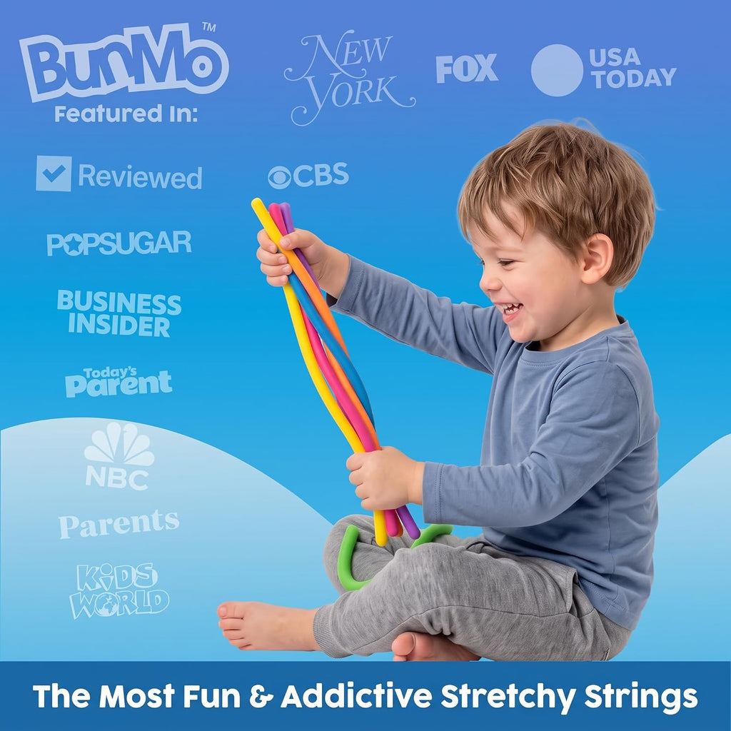 Sensory Toys Stretchy Strings - Vibrant & Stretchy Fidget Toys for Kids 3+ - Hours of Fun for Kids - Non-Mouthable Toy 3+ - Glow 6 Pack